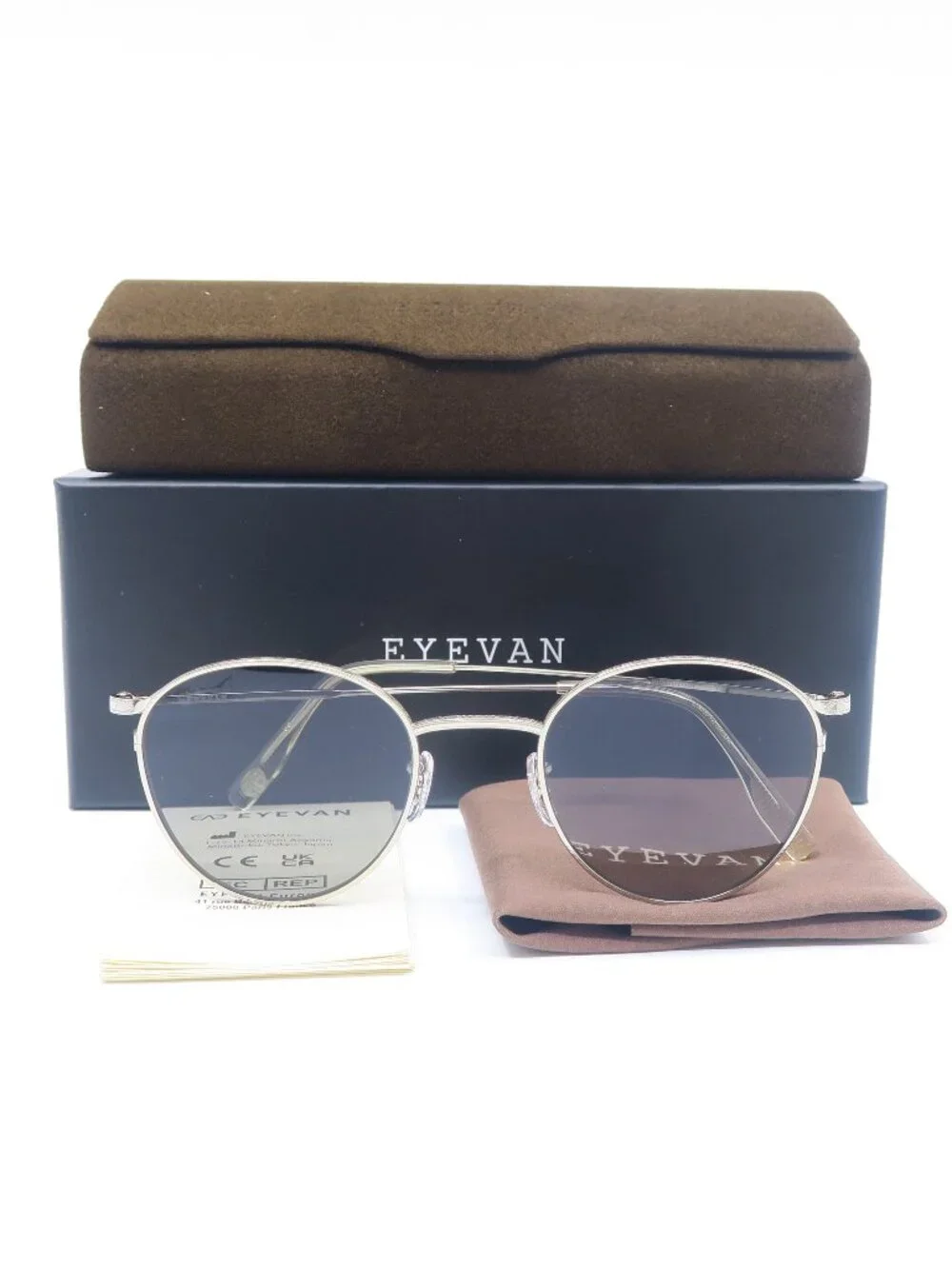 Eyevan QUINCY-SUN YSV 48mm Titanium Grey New Men's Round Sunglasses Frames.